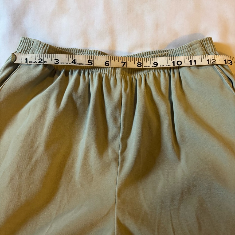 Alfred Dunner Sz 10 Sage Button down long sleeve top and Elastic waist pant set - Picture 6 of 8